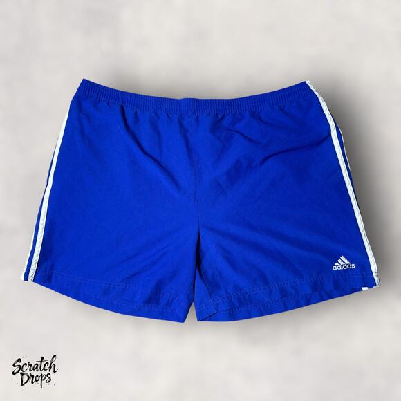 Adidas Royal Blue Sports Shorts Size Large Fits 2XL Men’s Athletic Gym Run M08 - Picture 1 of 3